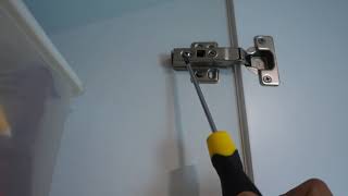 how to adjust cabinet door hinges DIY [upl. by Atauqal]