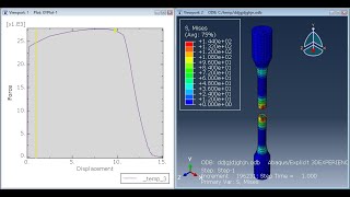 Tensile test using ABAQUS Ductile damage [upl. by Aisnetroh]