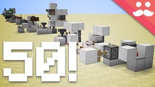 Minecraft 50 Different Redstone Contraptions in ONE TAKE [upl. by Xuaeb]