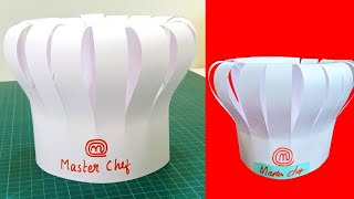 How To Make Master Chef Cap  How To Make Master Chef Hat  How To Make Chef Hat With Paper DIY Hat [upl. by Frayne856]