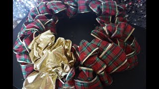 DIY Ribbon Wreath  Quick and EasyTutorial [upl. by Luca]