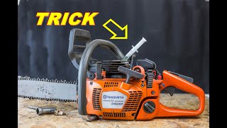 TRIK jak odpalić pilarkę gdy nie chce zapalić TRICK how to start the chainsaw [upl. by Alliuqet]