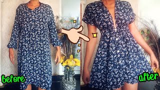 How To DIY Plunge Neckline dress  Thrift Flip Dress [upl. by Diskin]