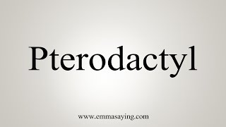 How To Say Pterodactyl [upl. by Fesuy365]