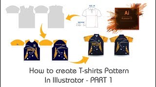 Tshirts Pattern In Illustrator  PART 1  T shirt Sublimation printing Pattern [upl. by Eednarb]