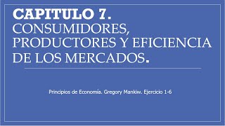 Capitulo 7 CONSUMIDORES PRODUCTORES Y EFICIENCIA DE LOS MERCADOS Ejercicios 16 [upl. by Gretchen]