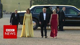 Trump arrives at Blenheim Palace  BBC News [upl. by Ahsiret]