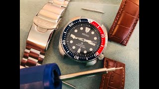 HOW TO CHANGE SEIKO WATCH BAND STRAP TUTORIAL EASY WAY [upl. by Pembroke]