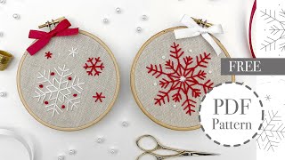 Christmas hand embroidery design  free printable pdf pattern [upl. by Ecnal546]