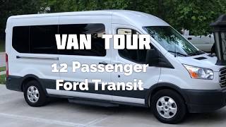 Large Family Van Tour 12 Passenger Ford Transit Medium Roof [upl. by Gomer]