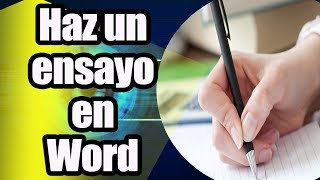 Como hacer un ensayo en word [upl. by Acinnad63]