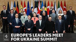 Europes leaders meet in UK to talk Ukraine  Russia peace [upl. by Aicekan]