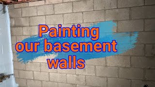 PAINTING BASEMENT CINDER BLOCK WALLS [upl. by Dnaloy]