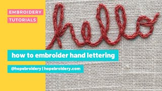 How to turn hand lettering into hand embroidery [upl. by Lednek]