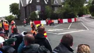 TT 2011 Parade Lap crash  Mike Hailwood 1962 Honda RC152 [upl. by Swee]