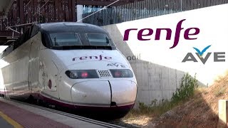 Very long Train AVE Renfe 4K  Highspeed railway in Spain [upl. by Lanoil775]