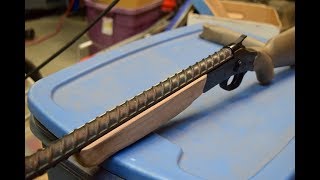 Rifle barrel made from rebar  PART 2 Grip and Shell extractor [upl. by Wolfort]