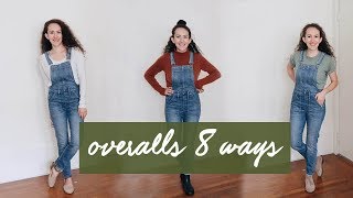 8 v simple ways to wear overalls  how to style [upl. by Akimehs857]