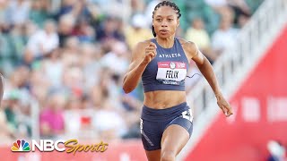 Allyson Felix hustles into 200m semis at Olympic Trials  NBC Sports [upl. by Ailuj74]