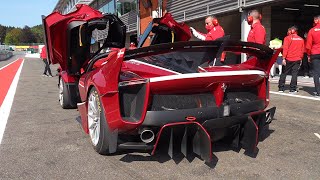 40m Ferrari FXX K EVO  Engine Start Up Accelerations amp Downshifts [upl. by Winters193]