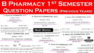 b pharmacy 1st semester question papers  b pharmacy previous year question papers  Carewell Pharma [upl. by Pavia]