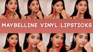 Maybelline Vinyl Lipsticks  Swatches  Review  AD [upl. by Matazzoni104]