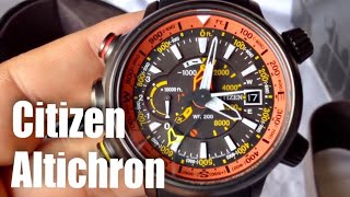 Citizen EcoDrive Promaster Altichron Solar Compass Watch Review [upl. by Avehsile531]