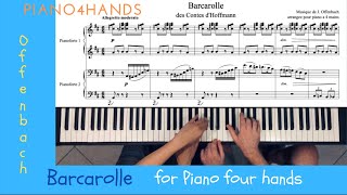 Jacques Offenbach  Barcarolle for Piano four hands FREE Sheet Music [upl. by Asen730]