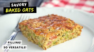 I made baked oats for DINNER savory version HEALTHY AND CHEAP [upl. by Latt]