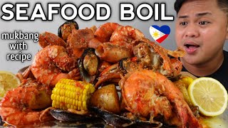 SEAFOOD BOIL  INDOOR COOKING  MUKBANG PHILIPPINES [upl. by Enelloc425]