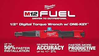 Milwaukee® M12 FUEL™ Digital Torque Wrench w ONEKEY™ [upl. by Hampton120]