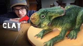 Sculpting a LIFE SIZE Protoceratops dinosaur from polymer clay [upl. by Anirazc]