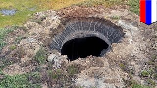 Mysterious sinkhole Scientists discover giant 30 meterwide crater in northern Siberia [upl. by Htidirrem]