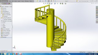 Solidworks tutorial Spiral staircase [upl. by Hsur]