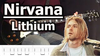 Nirvana  Lithium  Guitar Tabs Tutorial [upl. by Pollerd812]