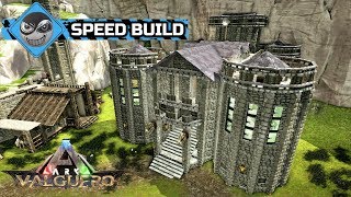 ARK Survival Evolved  How to Build a Castle  Valguero Castle keep Design Speed Build [upl. by Hanzelin125]