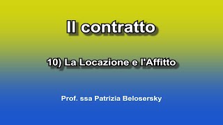 Il contratto 10 La locazione e laffitto [upl. by Ardnac]