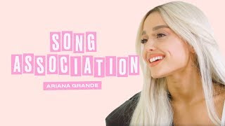 Ariana Grande Premieres a New Song from Sweetener in a Game of Song Association  ELLE [upl. by Ricoriki]