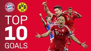 FC Bayerns Top 10 Goals vs Borussia Dortmund [upl. by Kirbee20]