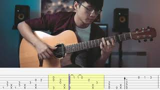 TABS Gulabi Aankhen  SANAM  Fingerstyle Guitar Tutorial by Edward Ong [upl. by Adnaw]