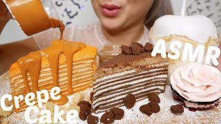 Crepe Cake Thai Tea amp Milo Crepe Cake ASMR NO Talking Eating Sounds  NE Lets Eat [upl. by Ciryl]