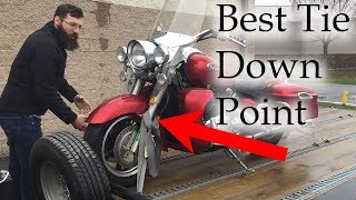 How to Tie down your Motorcycle the right Way Tank Straps [upl. by Esened]