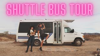 UNBELIEVABLE DIY Shuttle Bus Camper Conversion  BUS TOUR [upl. by Ainahs]