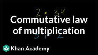 Commutative law of multiplication  Arithmetic properties  PreAlgebra  Khan Academy [upl. by Ecurb953]