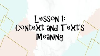 CONTEXT AND TEXTS MEANING [upl. by Wilmer]