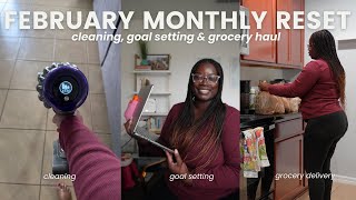 February Reset Routine  cleaning the house planning setting goals amp reading recap [upl. by Schulein]