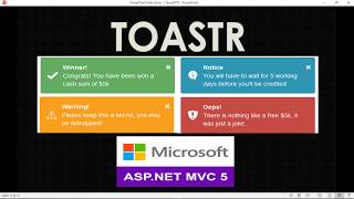 Toastr Notification in AspNet MVC  C  Jquery [upl. by Sito]