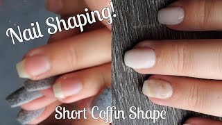 HOW TO Coffin Style Shape on Short Nails [upl. by Shani]