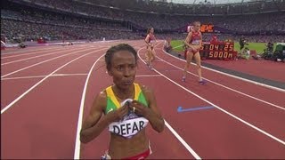 Meseret Defar Wins Womens 5000m Gold  London 2012 Olympics [upl. by Anelim874]