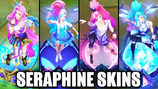 All Seraphine Skins Spotlight League of Legends [upl. by Ibot219]